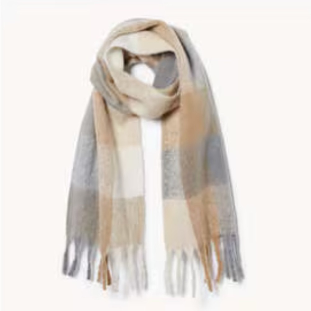Elegant Beige and Gray Women's Scarf